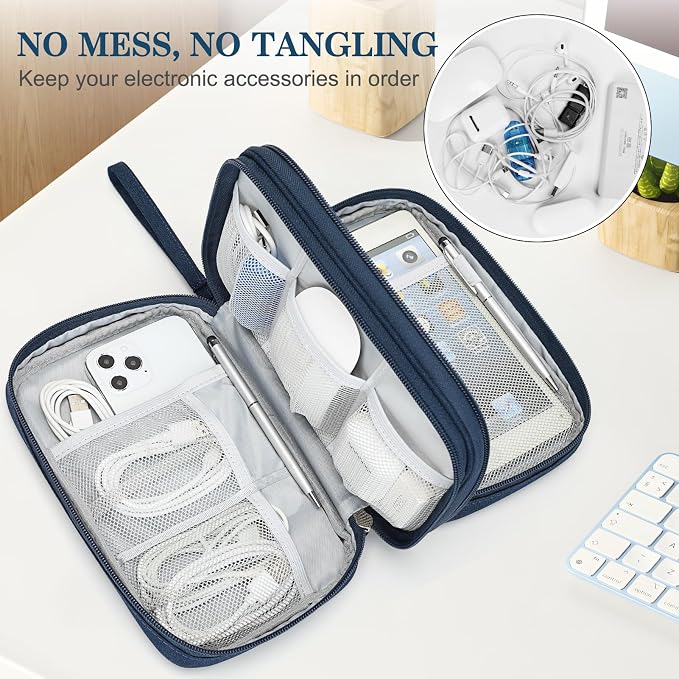 FYY Electronic Organizer, Travel Tech Pouch Bag, Waterproof, Double Layers - Image 5