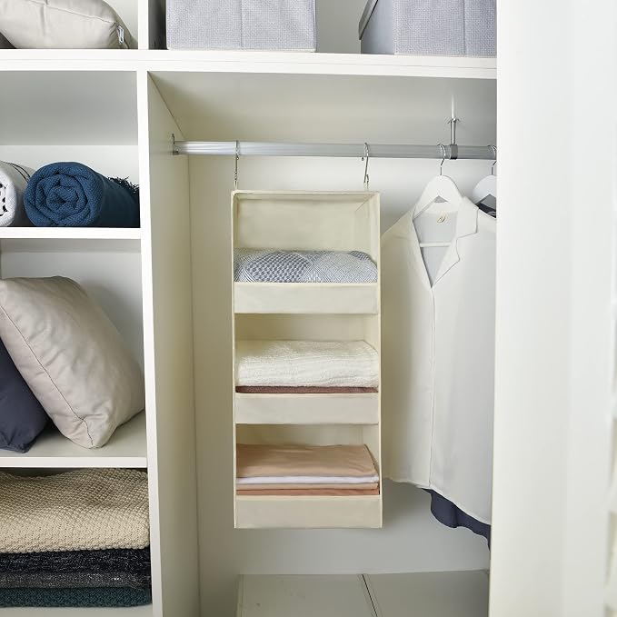 GRANNY SAYS 3-Shelf Hanging Closet Organizer, Foldable Storage, No-Sag Support - Image 7