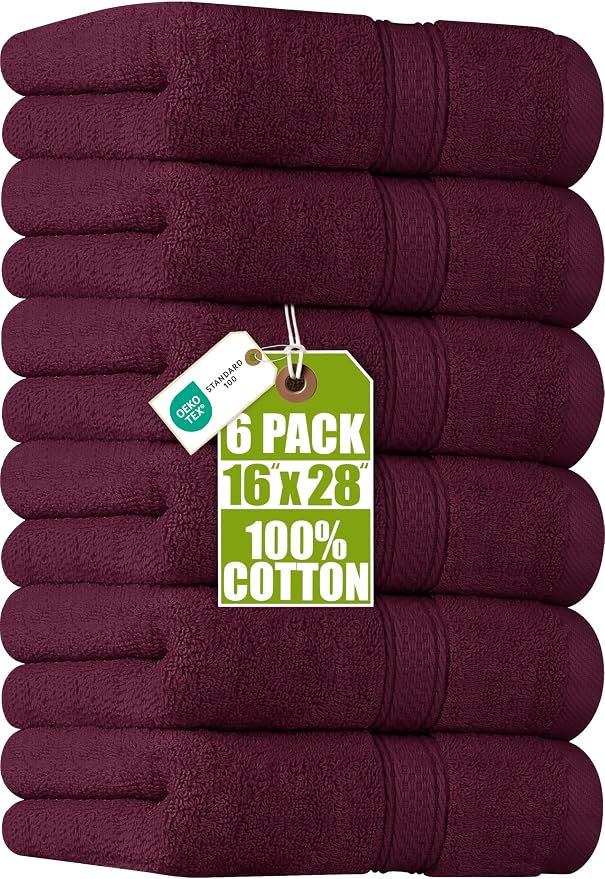 Utopia Towels 6 Pack Premium Hand Towels Set, 16 by 28 inches, 100% Ring Spun by Unknown