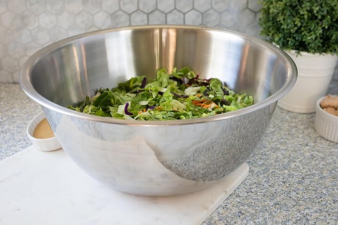 Fox Run Large Stainless Steel, Mixing Bowl, 14.25 x 14.25 x 6.25 inches, Metallic