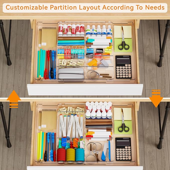 Yieach Large Expandable Desk Drawer Organizer Tray - Image 5