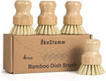 4 Pack Bamboo Dish Brush with Sisal Bristles by %C3%96KOSTAMM