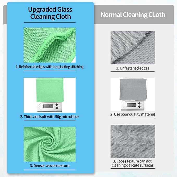 Microfiber Cleaning Cloth, 10 Pack Glasses Cleaning Cloth, Streak Free Lint - Image 6