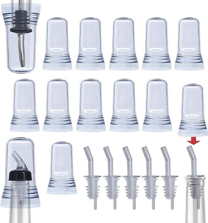 Pour Spout Covers Translucent Liquor Pourer Covers Universal Bottle Pour Dispenser Liquor Bottle Covers Liquor Bottle Covers Bottle Cover Dust for Home Kitchen Tools Supplies