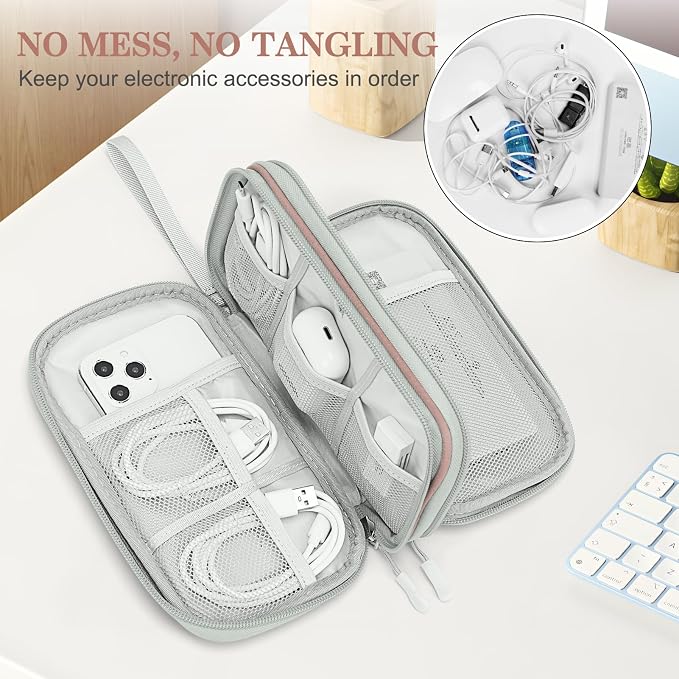 FYY Electronic Organizer, Travel Tech Pouch Bag, Waterproof, Double Layers - Image 5