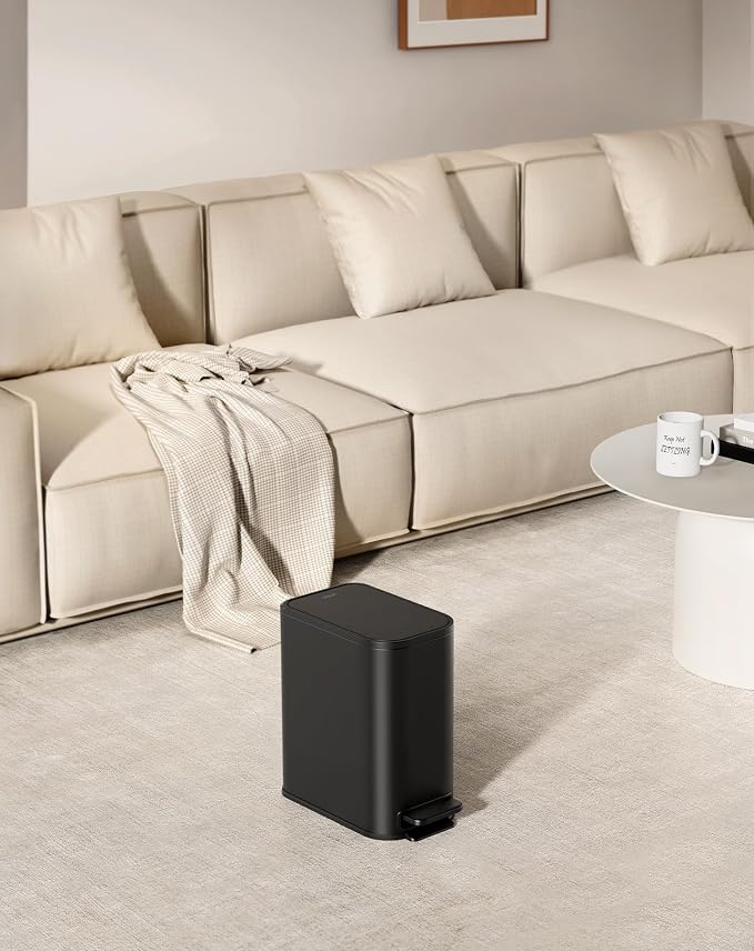 Cesun Small Black Bathroom Trash Can - Image 8