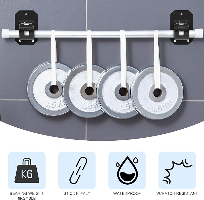 8PCS Upgraded No Drill Curtain Rod Brackets No Drilling Self Adhesive Curtain - Image 5