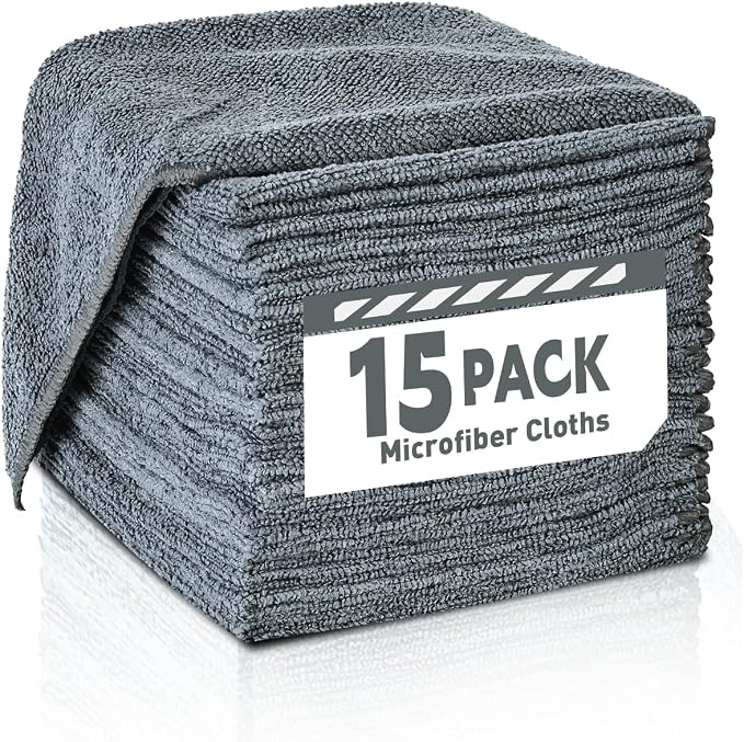 TEAWOO Microfiber Cleaning Cloths-15 Pack, Microfiber Towels | Cleaning Rags by TEAWOO