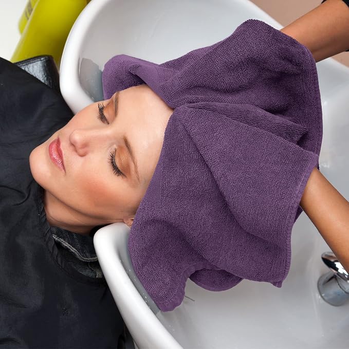 Utopia Towels - Salon Towel, and Home Hair Care, Plum | Highly Absorbent - Image 7
