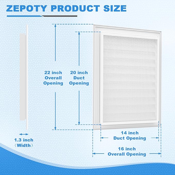 16"x22" Gable Vent Aluminum Alloy – Durable Vent for Attic & Garage, Integrated Metal Screen Keeps Out Critters, Anti-Condensation, Opening 14"x20" White Paintable