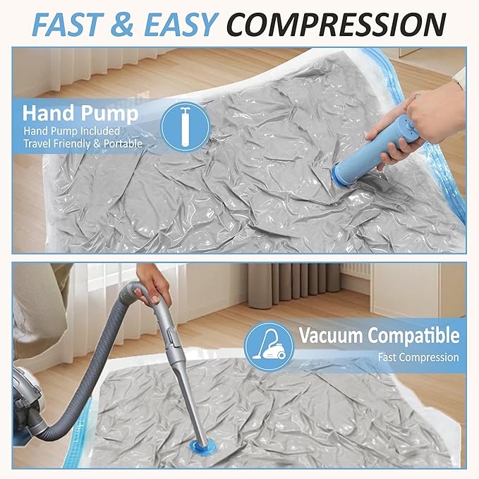 Cozy Essential Vacuum Storage Bags, 80% Compression Vacuum Seal Space Saver - Image 6