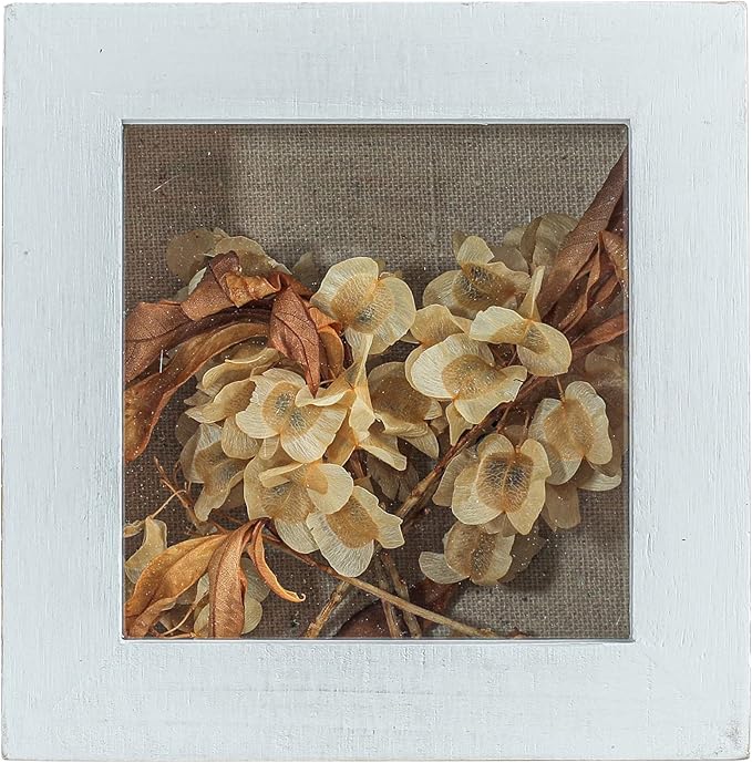 Freezing point Shadow Box Frame 5x5 Shadow Boxes Display Case with Linen Back Memorabilia Awards Medals Bouquet Photos Picture Badge Wedding Memory Box for Keepsakes Small Pin Board White