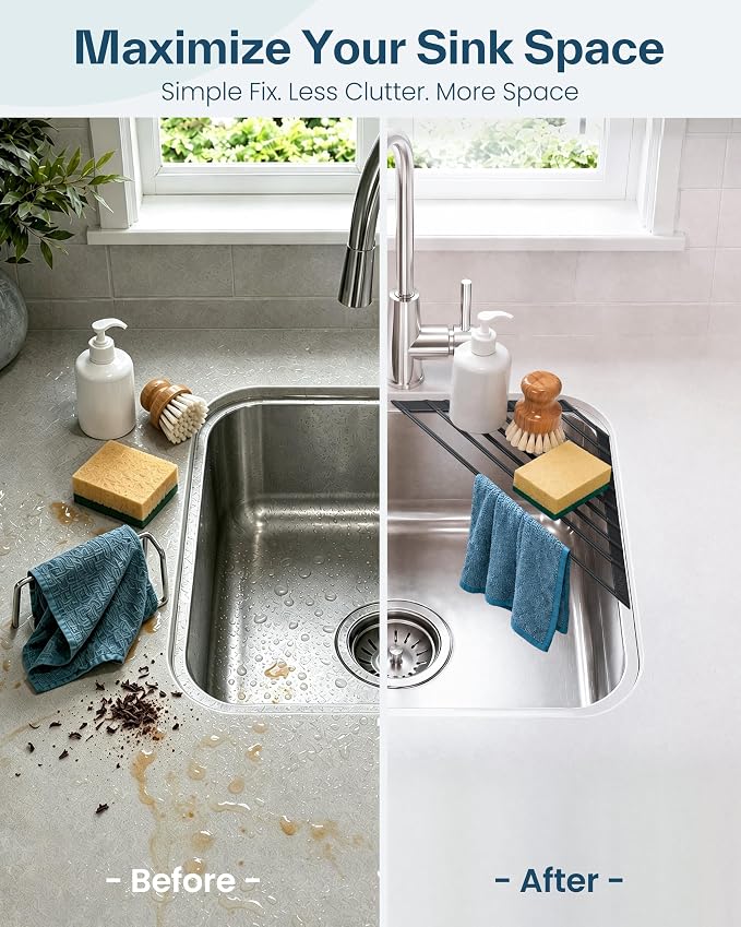 Ohuhu Corner Sink Caddy, Sponge Holder - Image 2