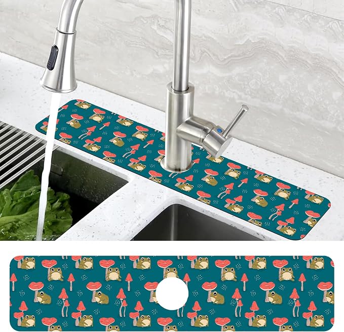 Cute Frog and Mushrooms Dish Drying Mat - Image 4