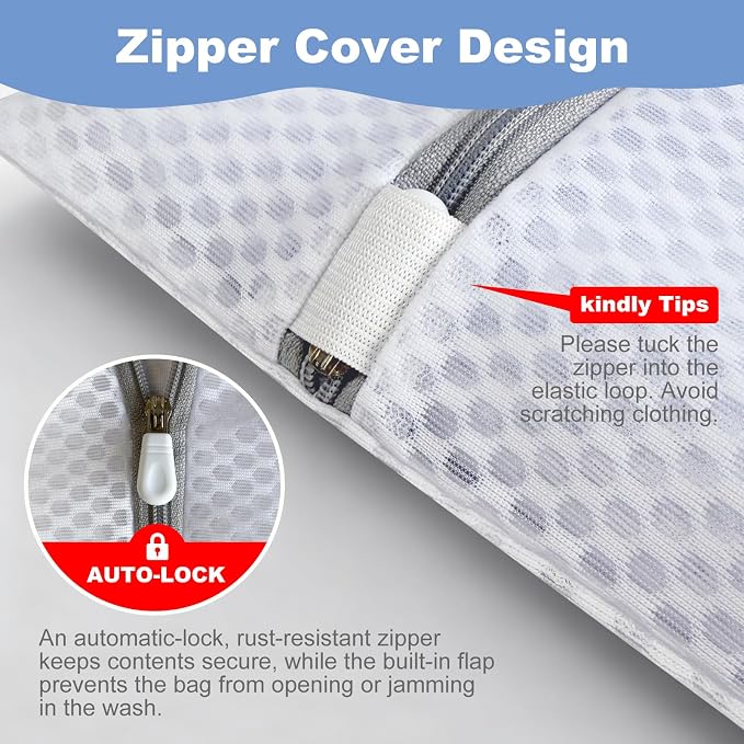 Laundry Bags Mesh Wash Bags for Delicates, Upgraded Honeycomb & Fine Mesh - Image 2