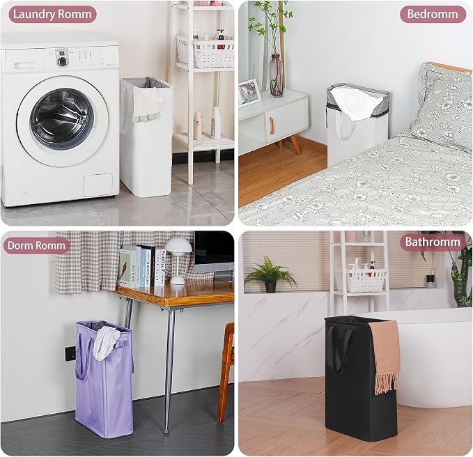 efluky Slim Laundry Basket, Narrow Laundry Hamper - Image 7