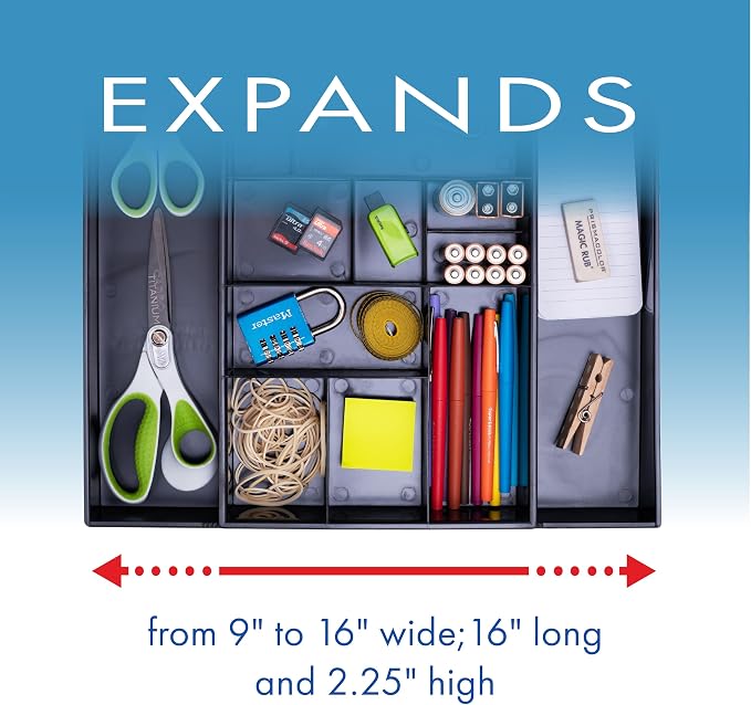 Dial Industries Expandable Office Drawer Desk Organizer Storage Tray | Adjusts - Image 5