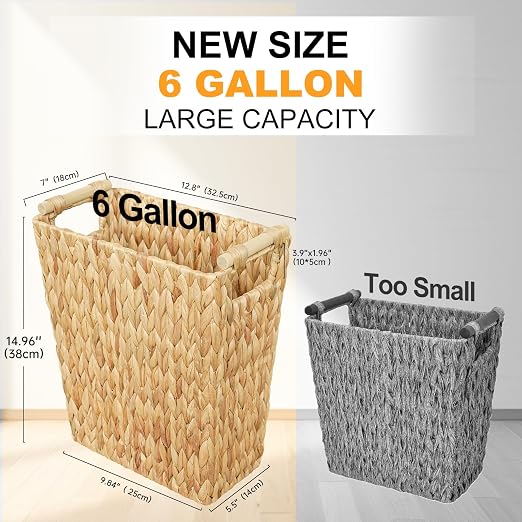 Coeusy 6 Gallon Wicker Trash Can - Image 2