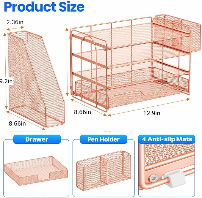 Desk Organizers and Accessories, 4-Tier Desktop File Organizer - Image 4