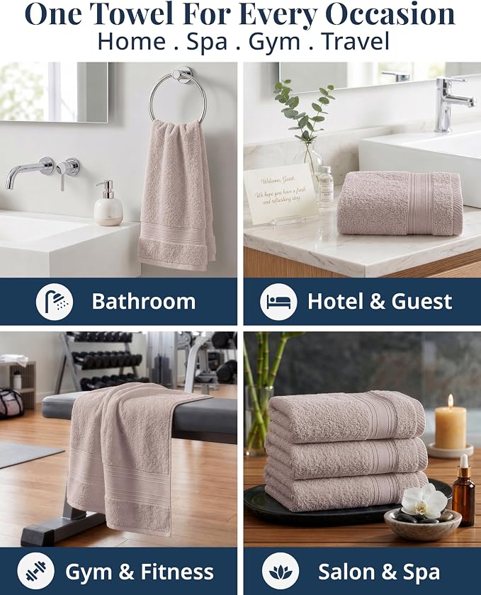LANE LINEN Soft Hand Towels 100% Cotton 4 Pack Soft Absorbent - Image 5