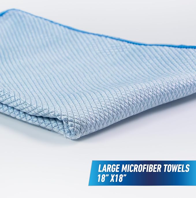 UNGER Professional 18” x 18” Large Professional-Grade Microfiber Cloth Towels - Image 8