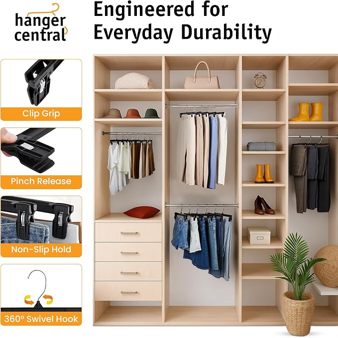 10 Inch 30 Pack Youth Pants Hangers Slim Plastic Clothes Hangers - Image 5