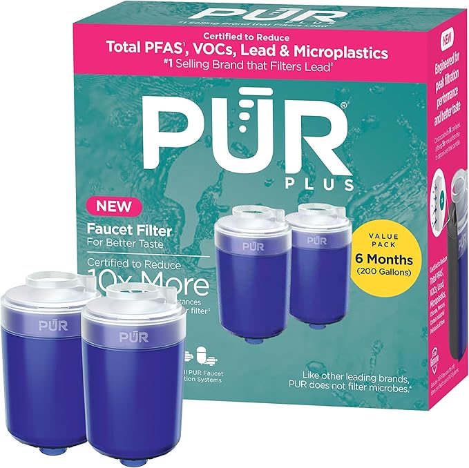 PUR PLUS Faucet Mount Replacement Water Filter 2-Pack, Genuine PUR Filter by PUR