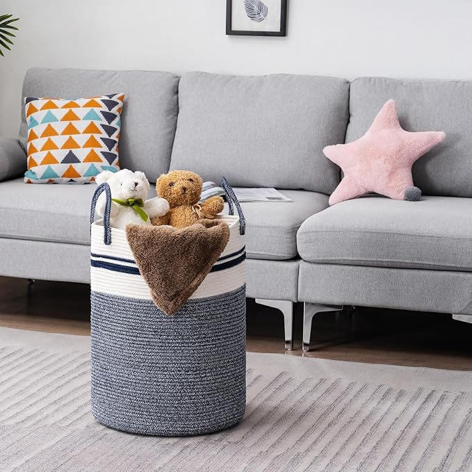 YOUDENOVA Cotton Rope Laundry Hamper Basket, 72L Blanket Basket - Image 6