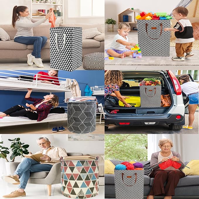 75L Waterproof Laundry Hamper Collapsible Laundry Basket Cotton Handle Laundry - Image 7