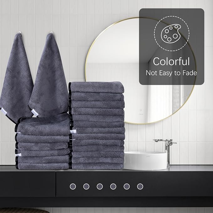Cosy Family 24 Pack Soft Washcloths Set - Image 4