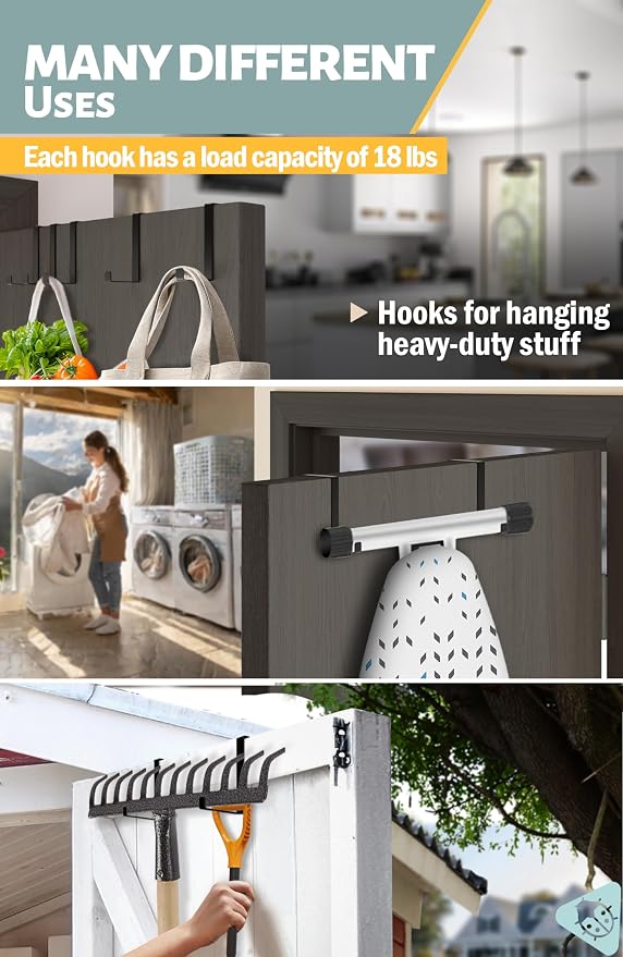 Menz Over the Door Hooks 10 Pack, 2-Sided Fits 1 3/8" & 1 3/4" Door, Bathroom - Image 6