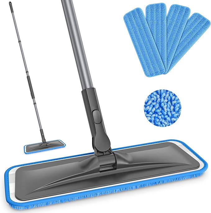 BPAWA Microfiber Mops for Floor Cleaning: Flat Mop for Hardwood Tile Wood | 4 by BPAWA