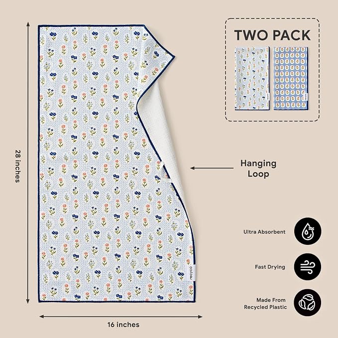 RECYCO Waffle Kitchen Towel Set of 2 - Image 2
