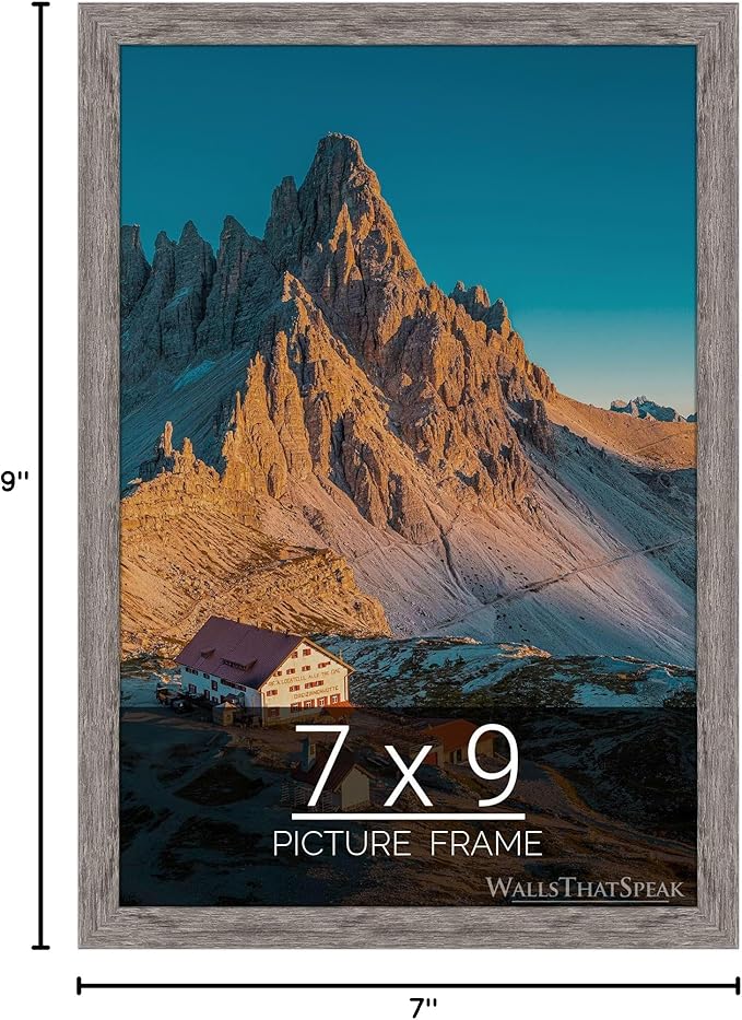 wallsthatspeak 7x9 Gray Barnwood Picture Frame for Puzzles Posters Photos or Artwork