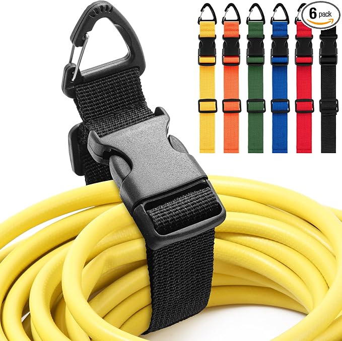 6 Pack Adjustable Extension Cord Holder Straps, Heavy Duty Triangle Clips by Wowangce