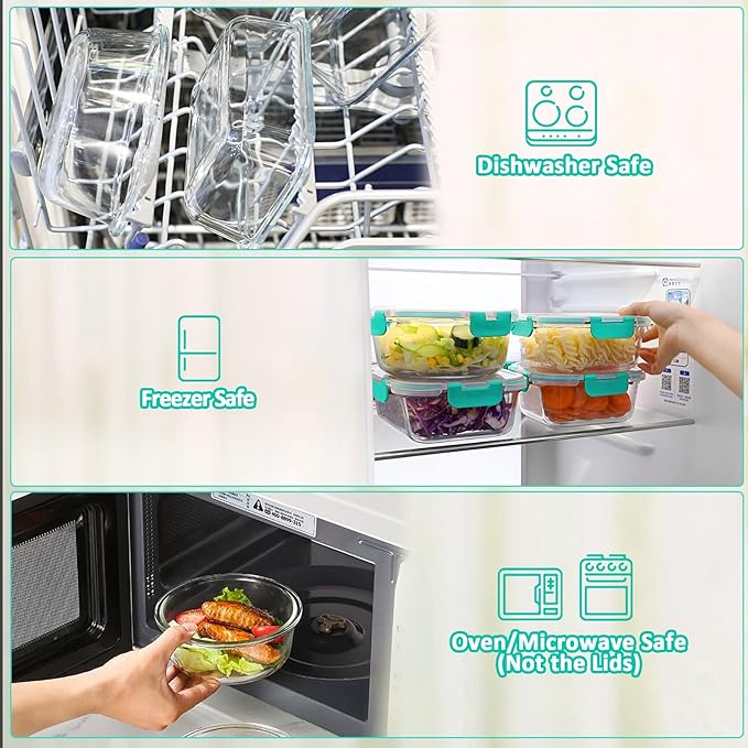M MCIRCO 24-Piece Glass Food Storage Containers - Image 4