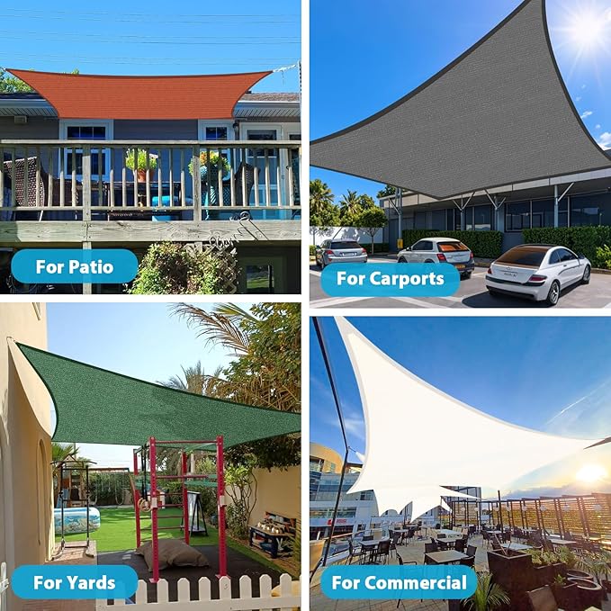 Amagenix Sun Shade Sail 10X26 Curved Edge Outdoor Shade Canopy Dark Grey Breathable 95% UV Block Shade Cloth for Patio Garden Backyard (We Make Custom Size)