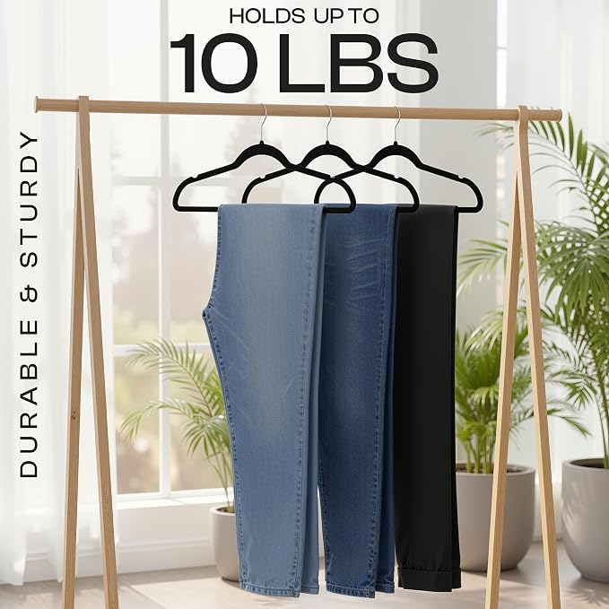 Utopia Home Velvet Hangers, 150 Pack | Luxury Non-Slip Slim Pant & Coat Hangers - Image 6