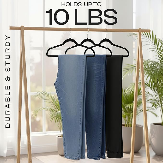 Utopia Home Velvet Hangers, 100 Pack | Luxury Non-Slip Slim Pant & Coat Hangers - Image 7
