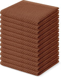 Homaxy 100% Cotton Waffle Weave Kitchen Dish Cloths 12-Pack, Caramel | 12 x 12 by Homaxy