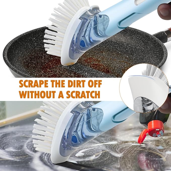 RIMAY Soap Dispensing Dish Brush Dish Scrubber - Image 3