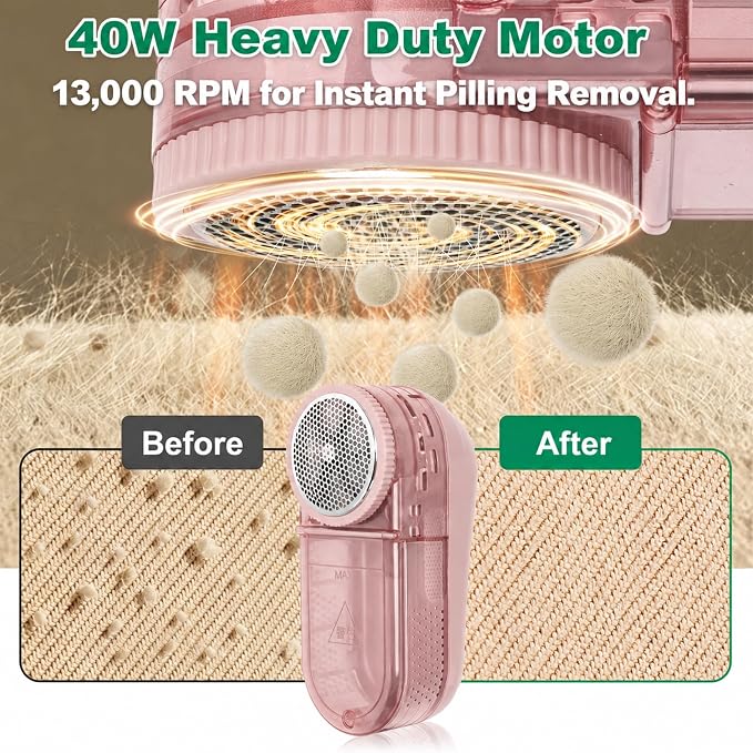 Fabric Shaver for Clothing and Furniture, 40W Commercial Corded Lint Remover - Image 2
