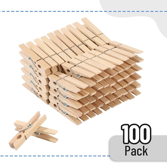Mr. Pen- Wooden Clothes Pins, Natural Wood, 100 Pack, 1.9 Inch | Rust Resistant - Image 2