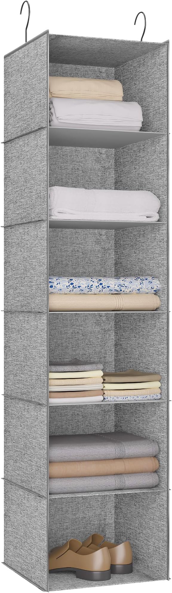 Hanging Closet Organizer 6-Shelf, Oxford Linen Wardrobe Storage, shoes & by DonYeco