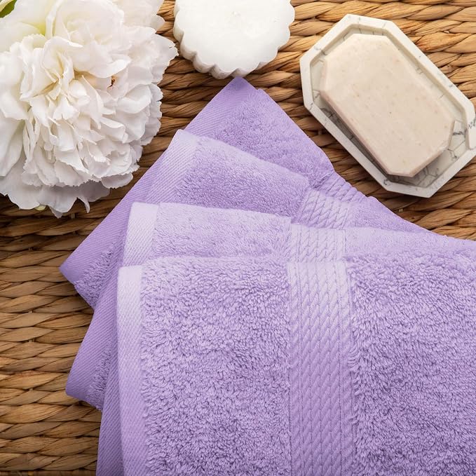 SUPERIOR Egyptian Cotton Plush & Absorbent, Hand Towel Set of 4, Soft Luxury - Image 5