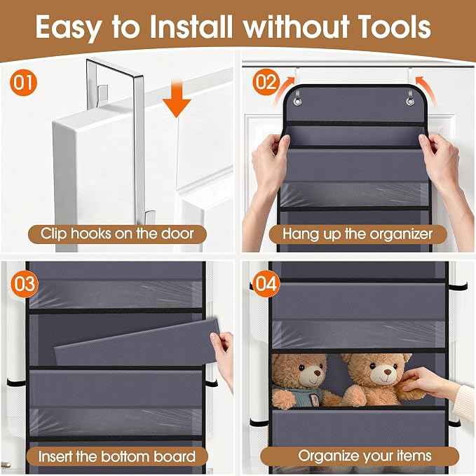 Over The Door Organizer Storage behind Door Hanging Organizer - Image 3