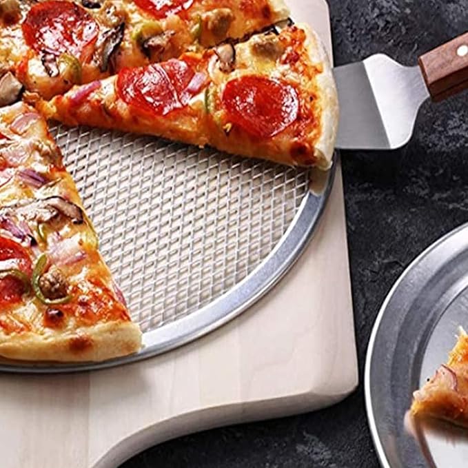 4 Pack 12 Inch Pizza Screen, Nonstick Round Pizza Screen Aluminum Seamless Pizza Baking Tray for Oven