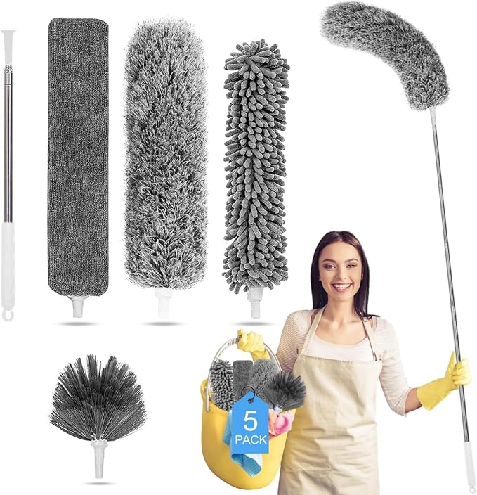 Tiumso Microfiber Feather Duster 5-in-1 Kit, Dusters by Tiumso