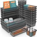 25 PCS Plastic Drawer Organizer Set, Makeup Organizers and Storage Bins | 4 by WOWBOX