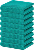Homaxy 100% Cotton Waffle Weave Kitchen Dish Towels 8-Pack, Teal | 13 x 28 by Homaxy